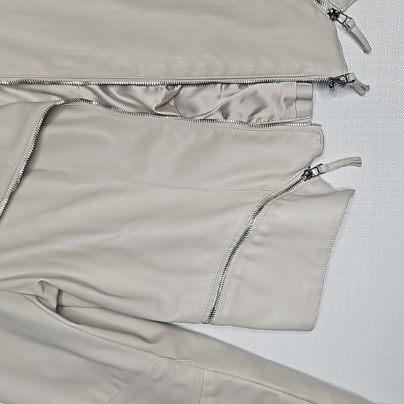 BLANKNYC Cream Faux Leather Jacket Women's Size XL - Picture 4 of 16